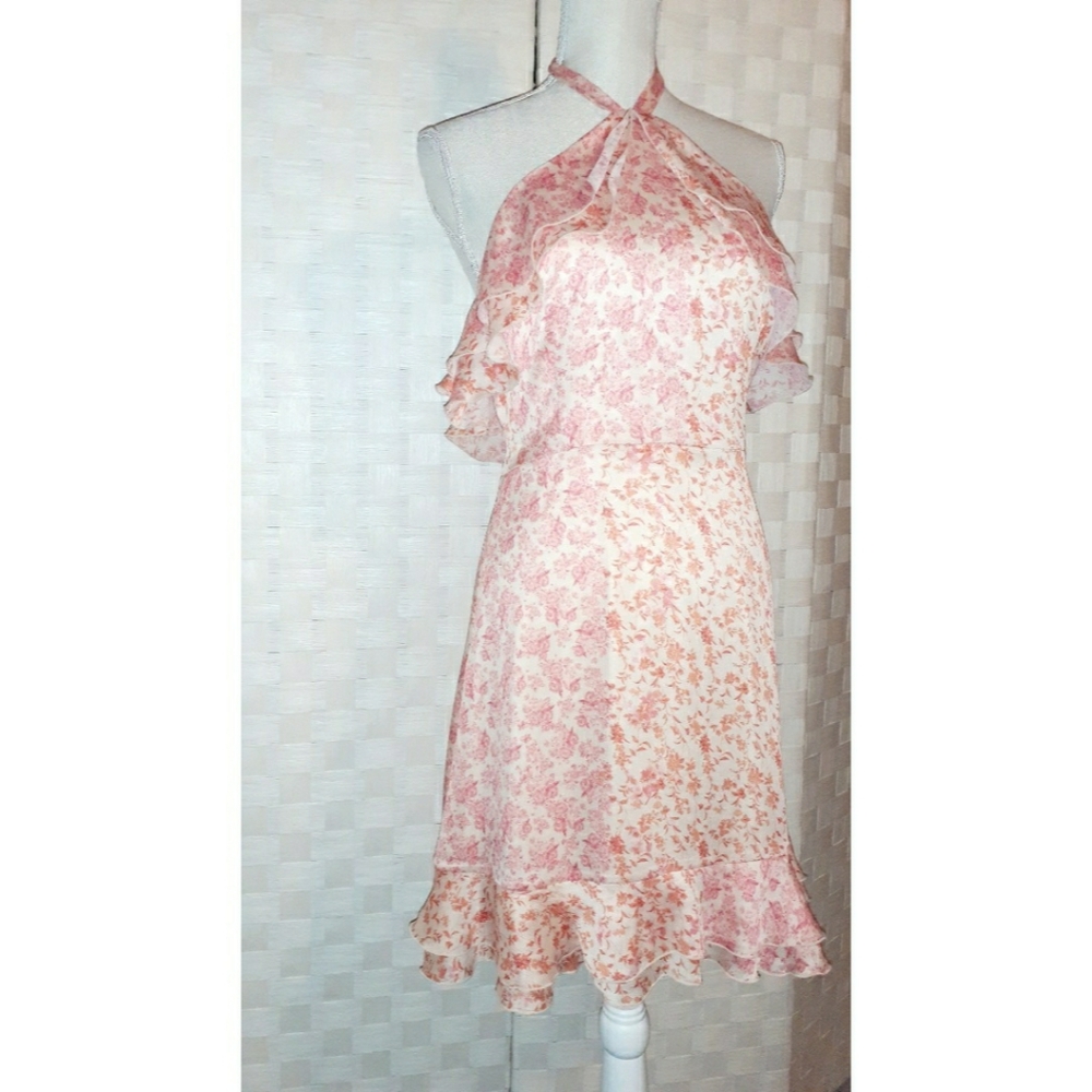 Gianni Bini Louise Floral Ditsy Print Halter Crepe - Picture 16 of 16